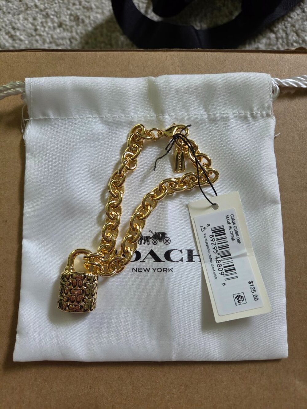 NWT! Gold Coach Padlock Bracelet